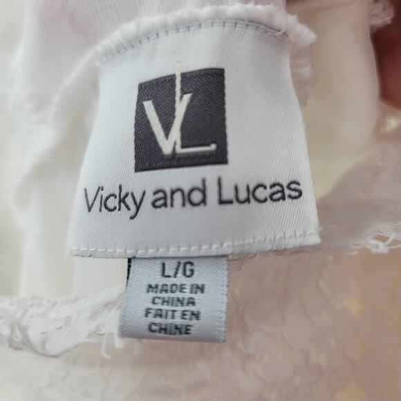 Vicky & Lucas Sleeveless Square Neck Backless Maxi Dress Lace Front White Large - Picture 5 of 8